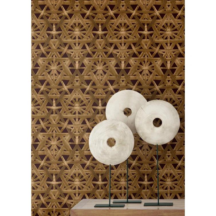 Tommy Bahama Rattan Lattice Geometric 18' L x 20.5" W Peel & Stick Wallpaper Roll