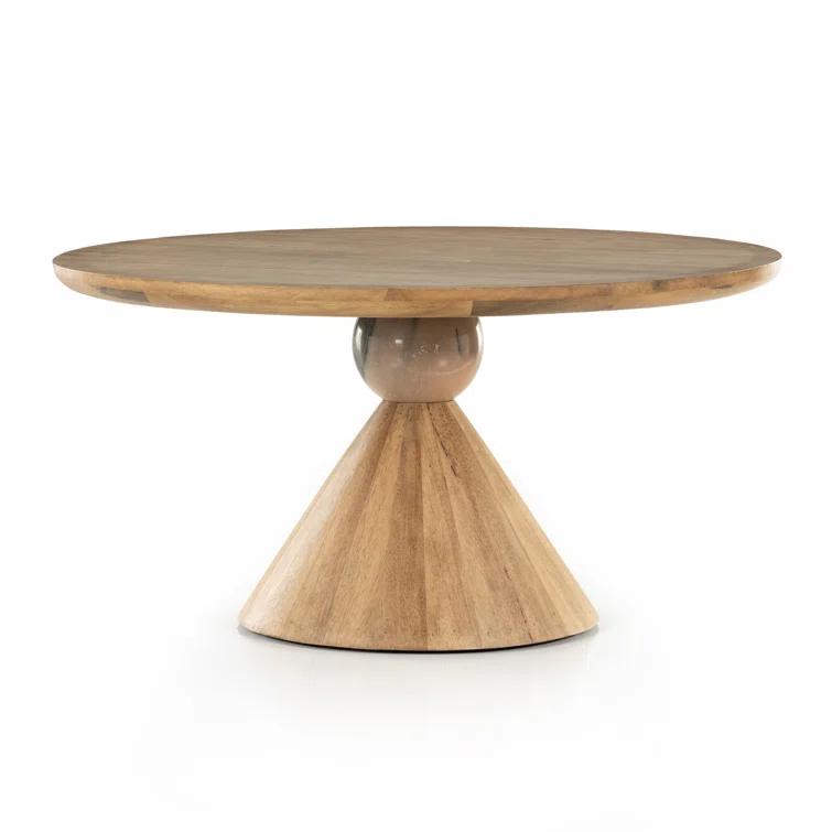 Jasmine Round Dining Table - Natural/Blush Marble