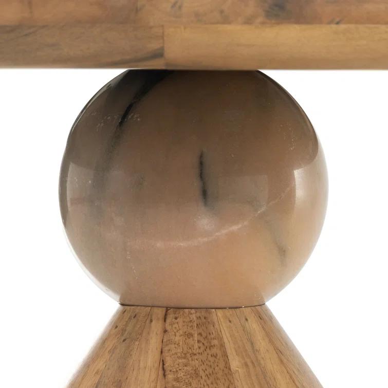 Jasmine Round Dining Table - Natural/Blush Marble