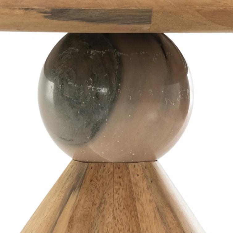 Jasmine Round Dining Table - Natural/Blush Marble