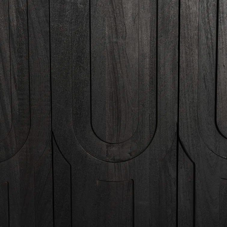 Dark Totem Black Reclaimed Wood Media Console with Cabinet