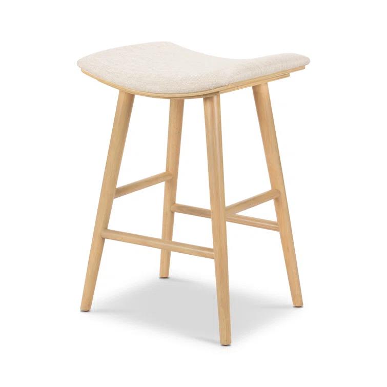 Oak Wood Saddle Bar & Counter Stools