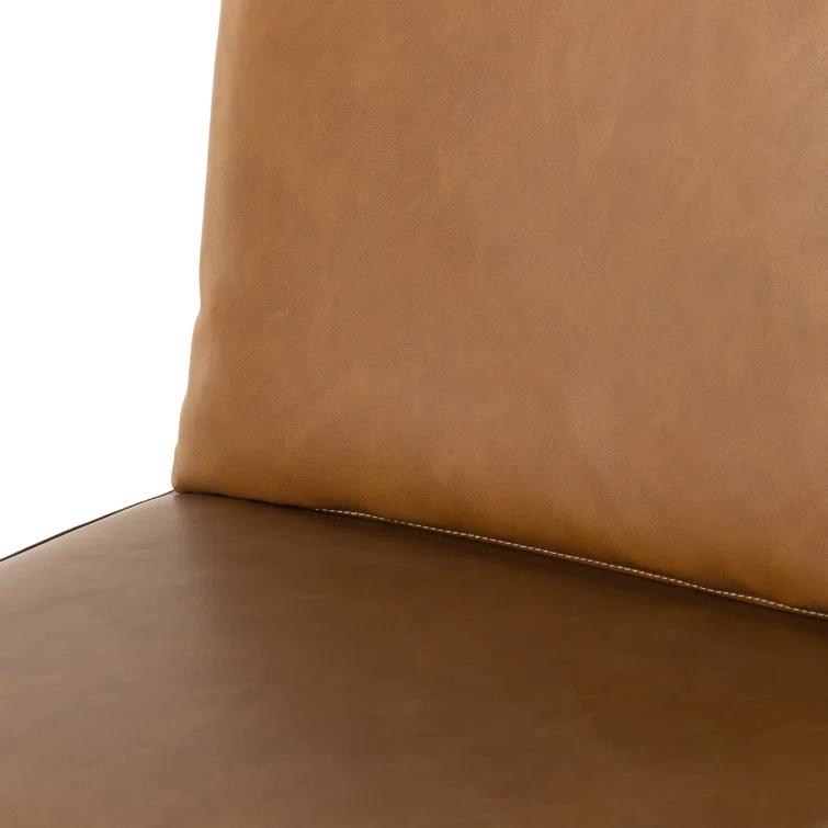 Sierra Butterscotch Faux Leather Bar Stool with Black Iron Frame