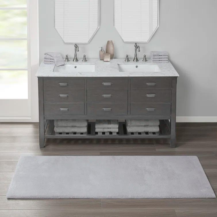 Madison Park Signature Marshmallow Quick Dry Bath Rug with Non-Slip Backing