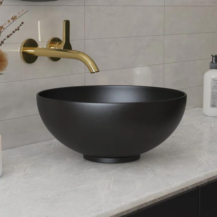 DeerValley Symmetry 13" x 13'' Circular/Round Vitreous Vessel Bathroom Sink