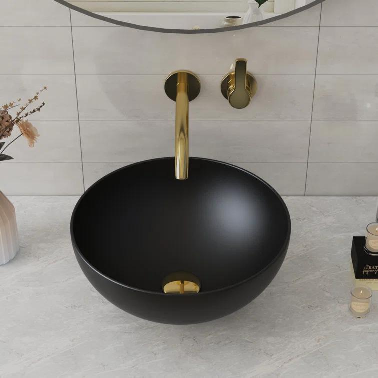 DeerValley Symmetry 13" x 13'' Circular/Round Vitreous Vessel Bathroom Sink