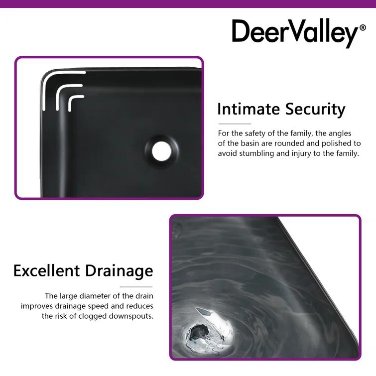 Ally 20" x 13'' Rectangular Vitreous China Vessel Bathroom Sink