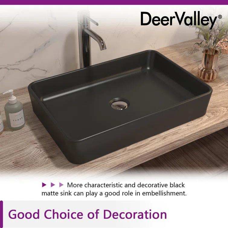 Ally 20" x 13'' Rectangular Vitreous China Vessel Bathroom Sink