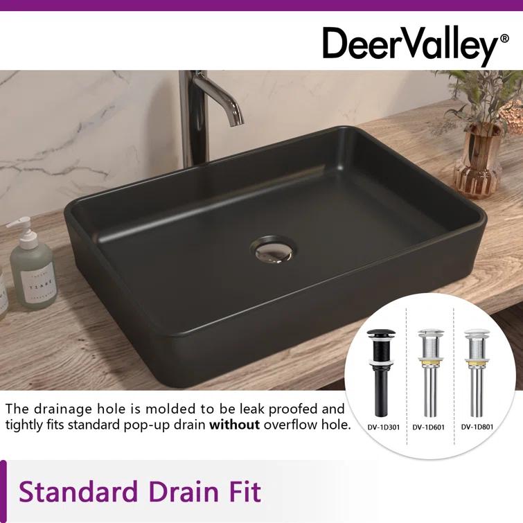 Ally 20" x 13'' Rectangular Vitreous China Vessel Bathroom Sink