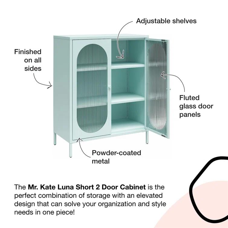 Luna 39.96'' Tall Accent Cabinet with Fluted Glass