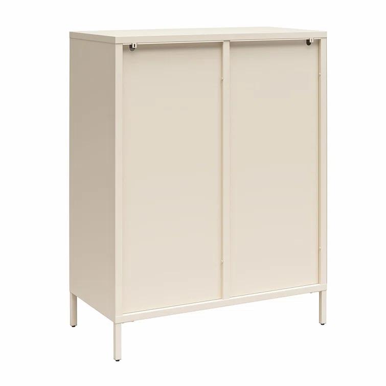 Luna 39.96'' Tall Accent Cabinet with Fluted Glass