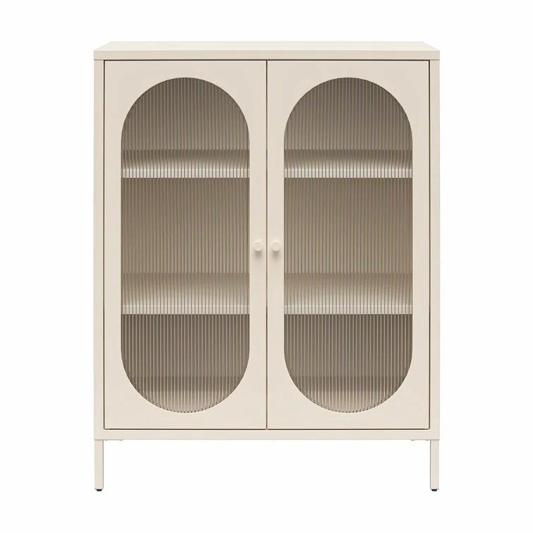 Luna 39.96'' Tall Accent Cabinet with Fluted Glass
