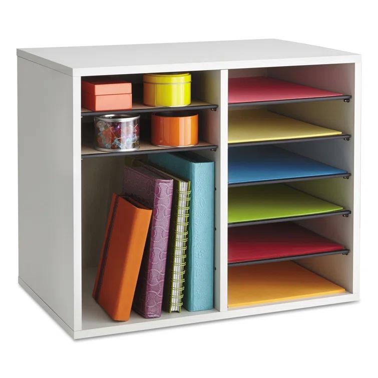 Wood Adjustable-Compartment Literature Organizer (Desktop)