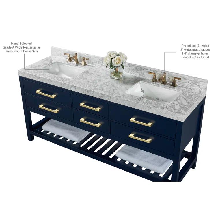 Elizabeth 72'' W Double Vanity