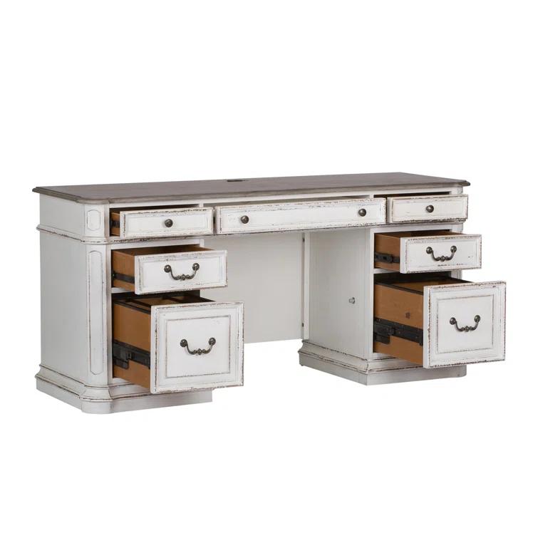 Liberty Furniture Salinas Credenza Home Office Desk with Built in Outlets