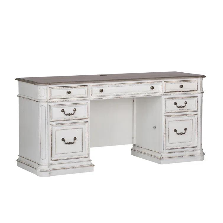 Liberty Furniture Salinas Credenza Home Office Desk with Built in Outlets