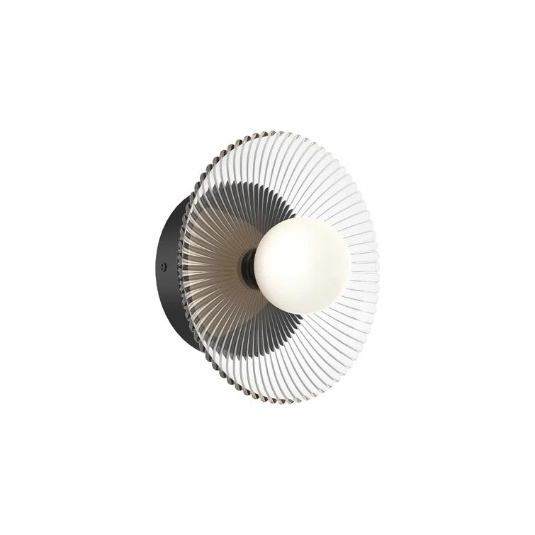 Hera Single Light Glass Dimmable LED Armed Sconce