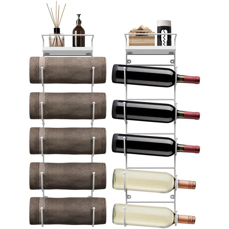 Sorbus 5-Tier Wall Mounted Metal Towel Rack with Shelf