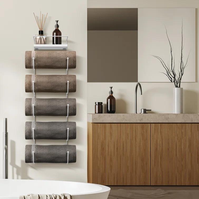 Sorbus 5-Tier Wall Mounted Metal Towel Rack with Shelf
