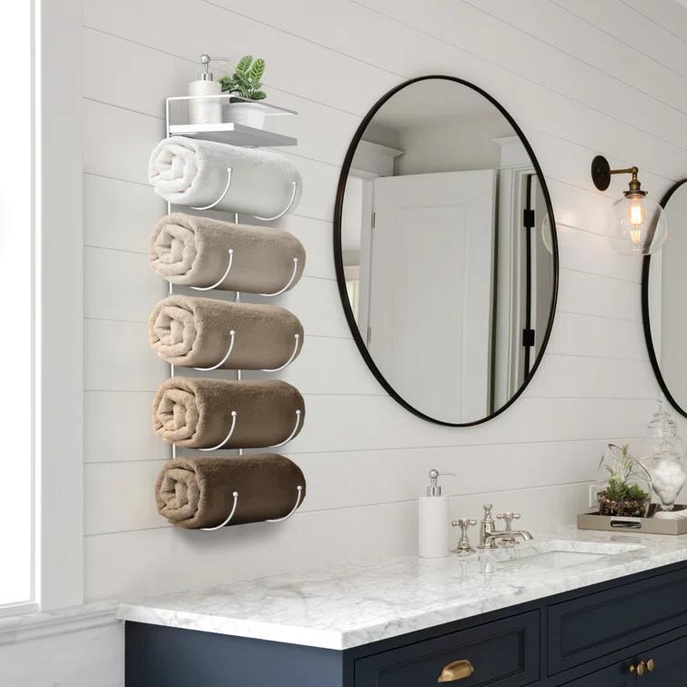 Sorbus 5-Tier Wall Mounted Metal Towel Rack with Shelf