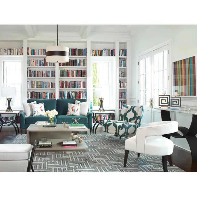 Grayson Dark Bronze Mini Pendant with Silk Shade