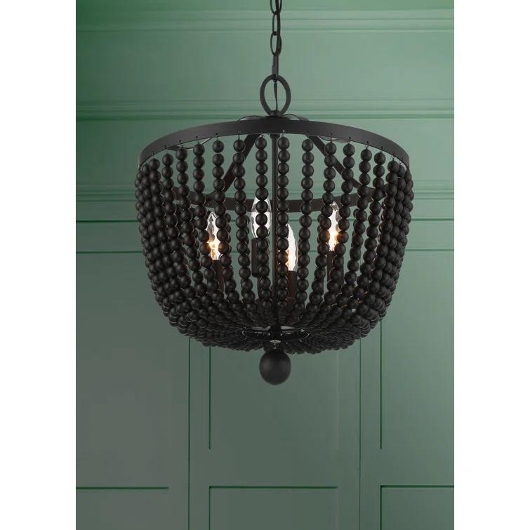 Conway 4 Light Wood Dimmable Empire Chandelier