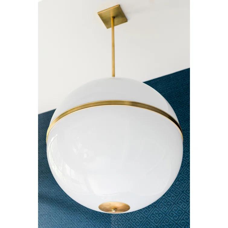 Aurora Aged Brass 4-Light Chandelier with Crystal Glass Shade