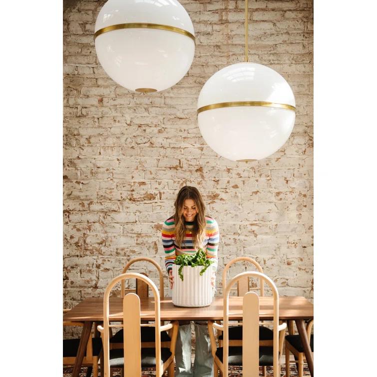 Aurora Aged Brass 4-Light Chandelier with Crystal Glass Shade