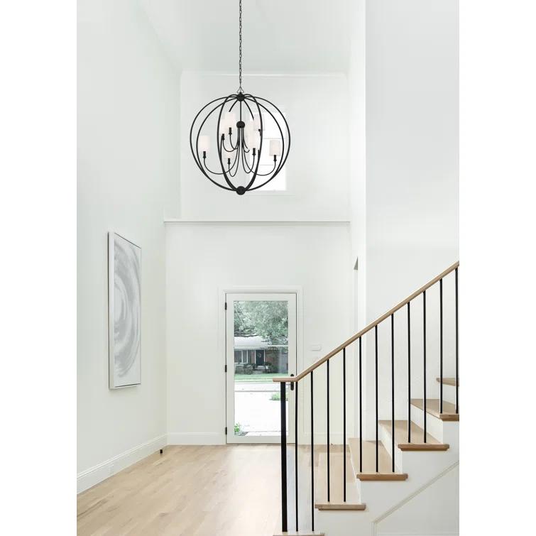 Crystorama Lighting Sylvan 8 - Light Chandelier in  Black Forged