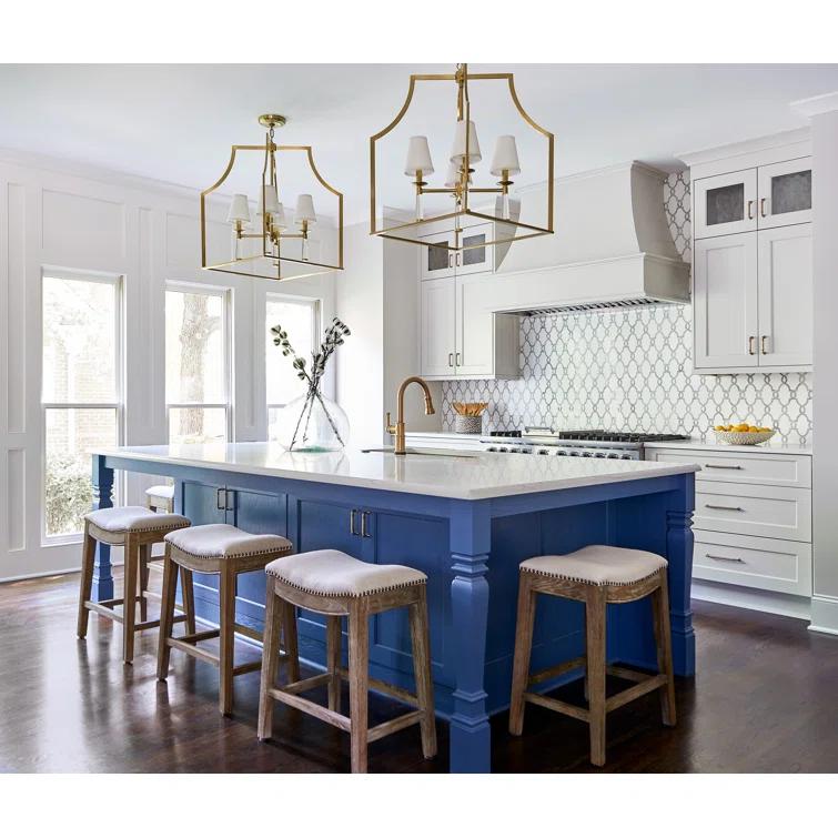 Four Light Chandelier In Minimalist Style 22 Inches Wide By 30 Inches High-Aged Brass Finish    -Traditional Installation Crystorama Lighting 8864-Ag