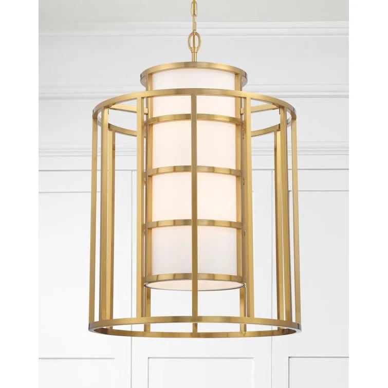 Luxe Gold Mini Drum 6-Light Silk Chandelier