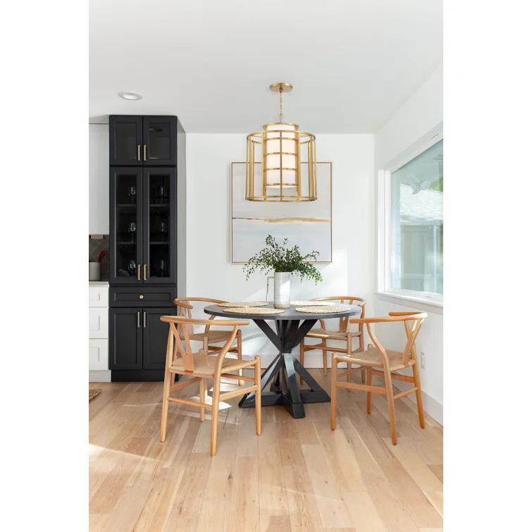 Luxe Gold Mini Drum 6-Light Silk Chandelier
