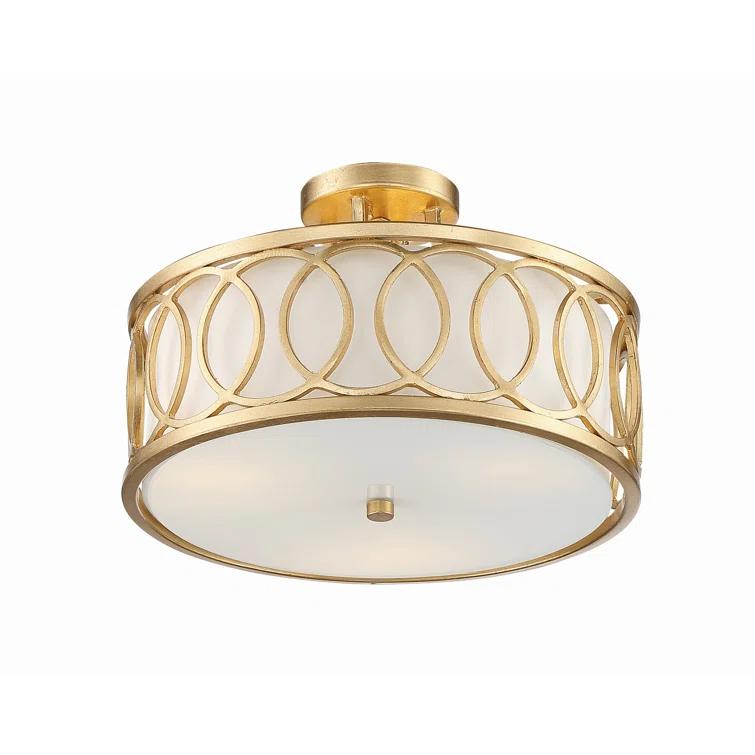 Crystorama Lighting Graham 3 - Light Semi-Flush Mount in  Antique Gold