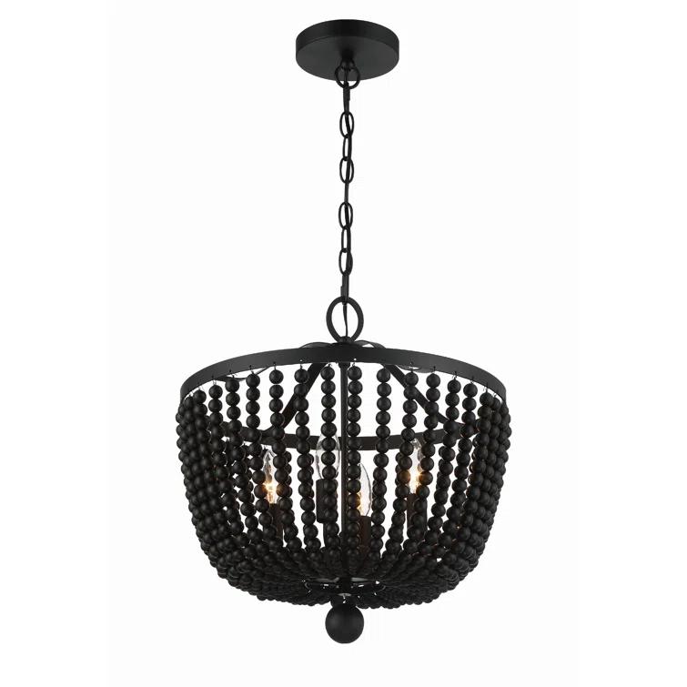 Conway 4 Light Wood Dimmable Empire Chandelier