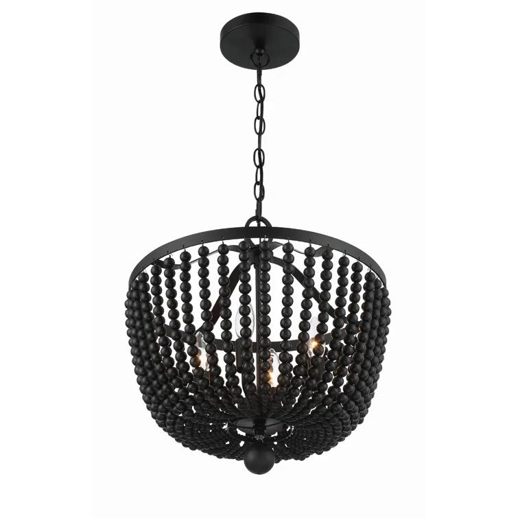 Conway 4 Light Wood Dimmable Empire Chandelier