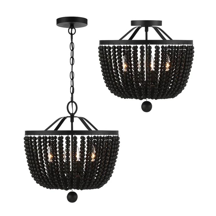 Conway 4 Light Wood Dimmable Empire Chandelier