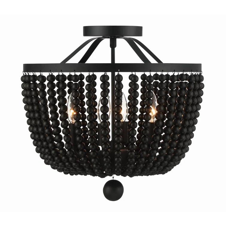 Conway 4 Light Wood Dimmable Empire Chandelier