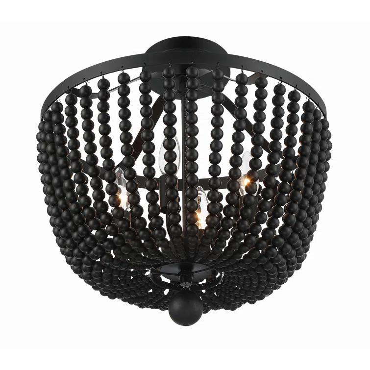 Conway 4 Light Wood Dimmable Empire Chandelier