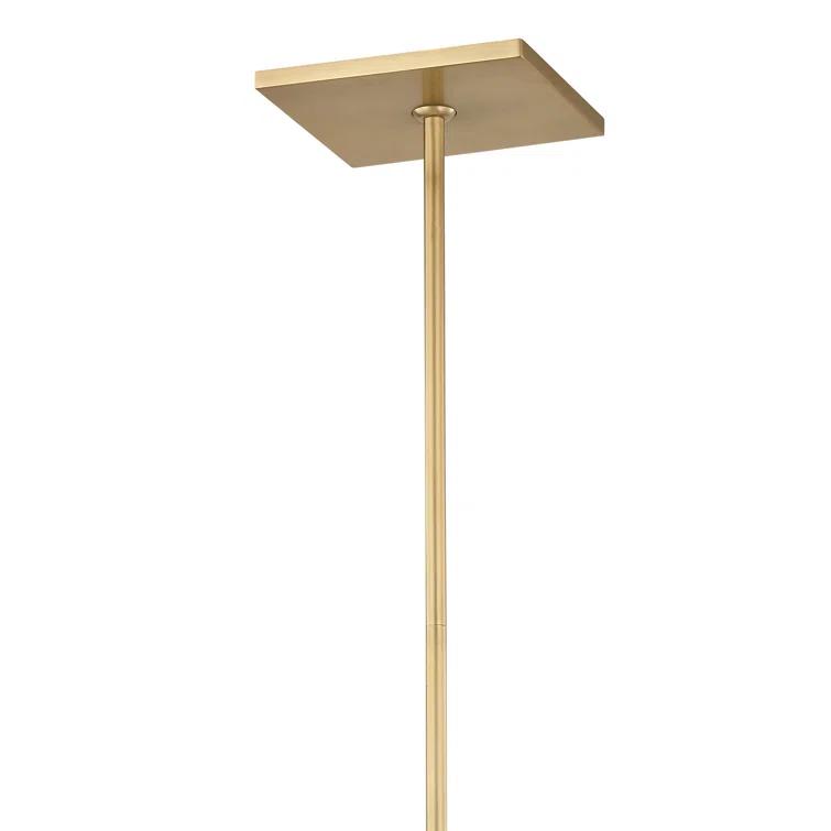 Aurora Aged Brass 4-Light Chandelier with Crystal Glass Shade