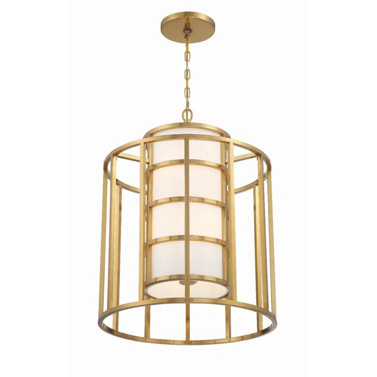 Luxe Gold Mini Drum 6-Light Silk Chandelier