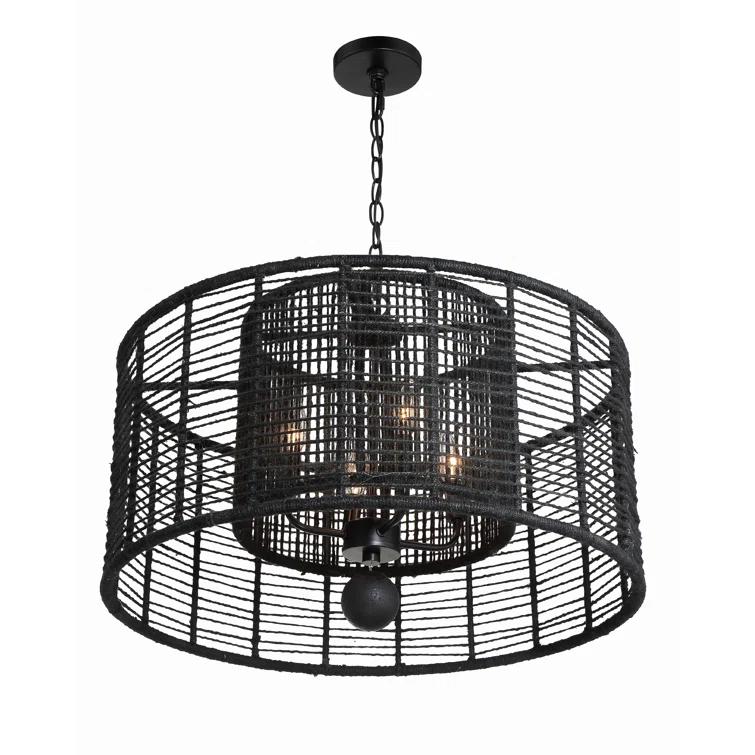 4 Light Chandelier-Matte Black Finish    -Traditional Installation Crystorama Lighting Jay-A5004-Mk