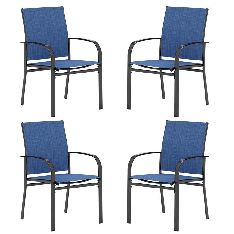 Argyri Powder-coated Steel Outdoor Dining Armchair