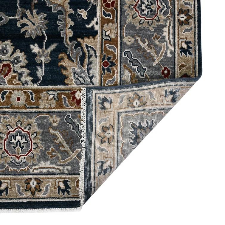 AMER Rugs Bristol Oriental Handmade Hand-Knotted Area Rug in Blue/Gray
