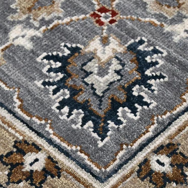 AMER Rugs Bristol Oriental Handmade Hand-Knotted Area Rug in Blue/Gray