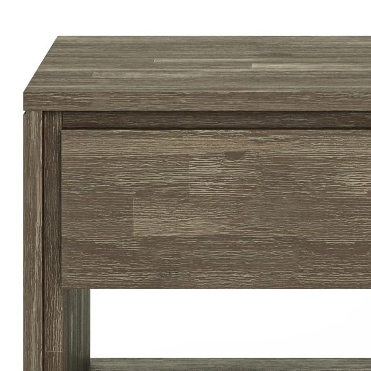 Lowry 22"W Solid Acacia Wood Square End Table with Storage Drawer