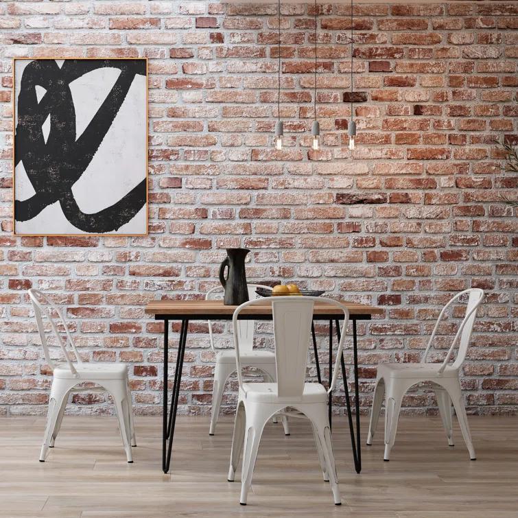 Hunter Solid Mango Wood Dining Table, Industrial Style