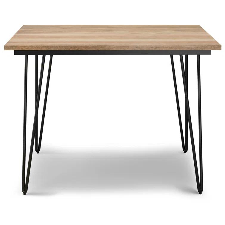 Hunter Solid Mango Wood Dining Table, Industrial Style