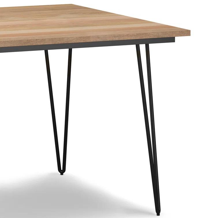 Hunter Solid Mango Wood Dining Table, Industrial Style