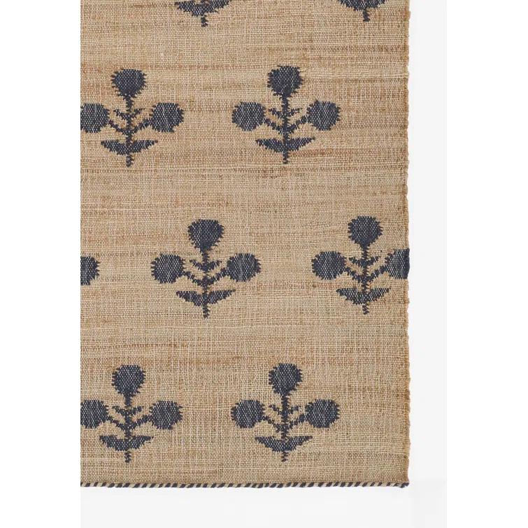 Erin Gates by Momeni Erin Gates by Momeni Orchard Bloom Blue Hand Woven Wool and Jute Area Rug