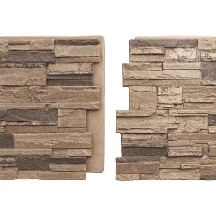 Cascade Stacked Faux Stone 24.75" x 48.625" Wall Paneling